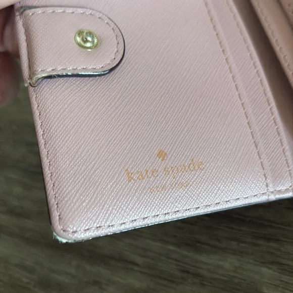 Lot of 2x [Kate Spade] Bi-Fold & Tri-Fold Pink Small Snap Button Close Wallets - Picture 6 of 16